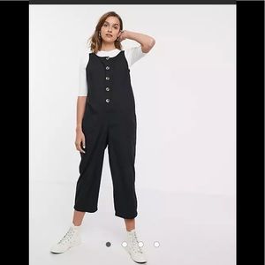 ASOS DESIGN sleeveless button front boilersuit